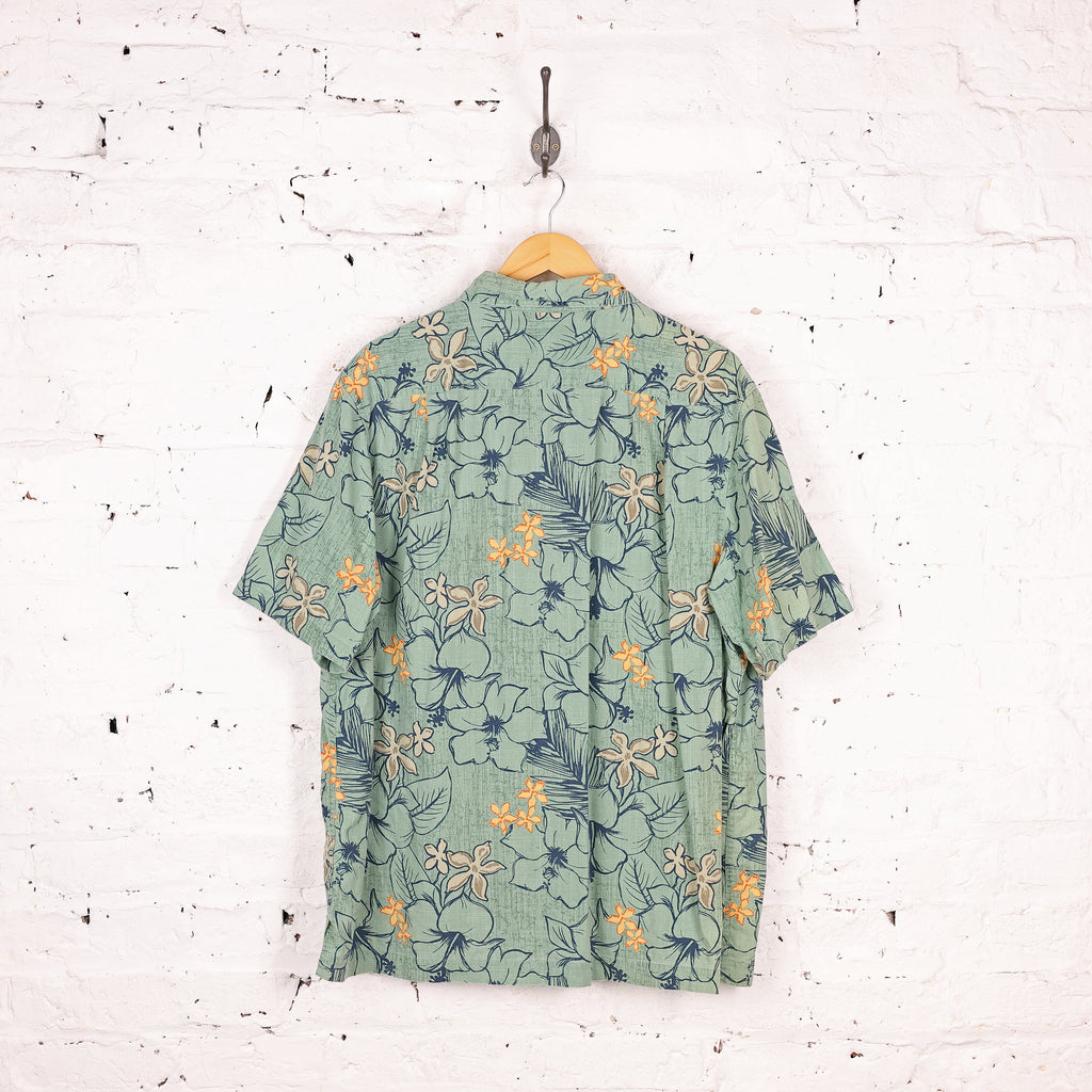 90s Hawaiian Pattern Shirt - Green - L
