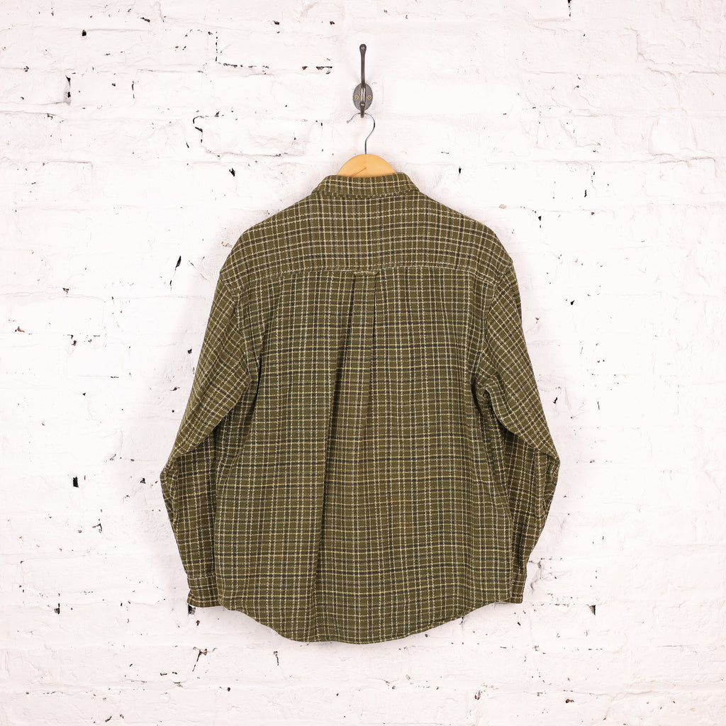 90s Plaid Check Shirt - Green - L