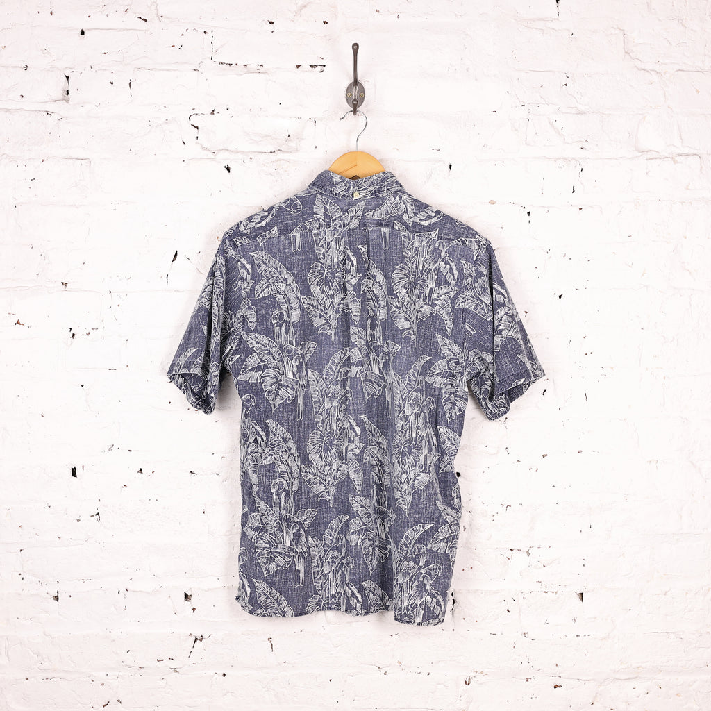 90s Hawaiian Pattern Shirt - Blue - M