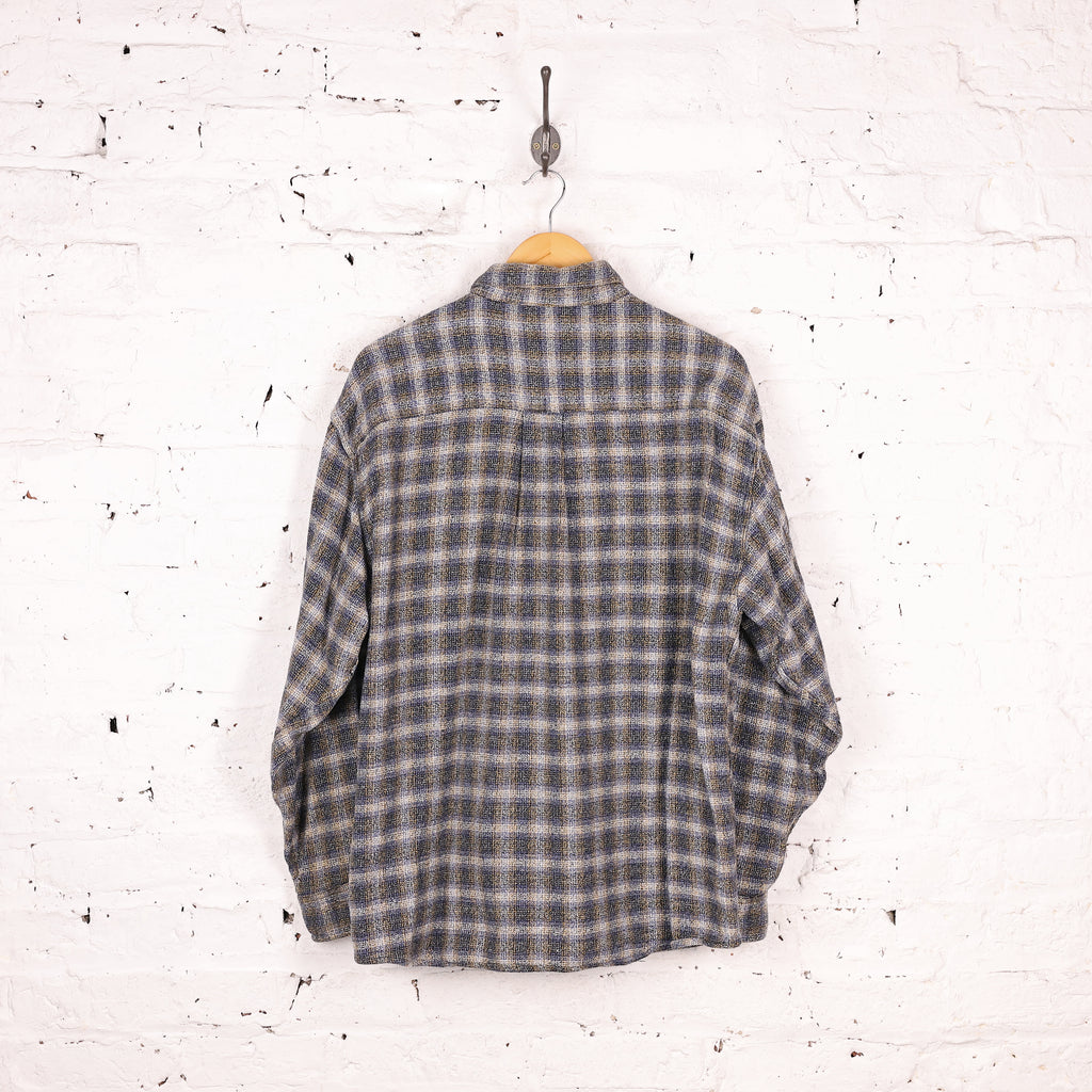 90s Plaid Check Shirt - Grey - XL