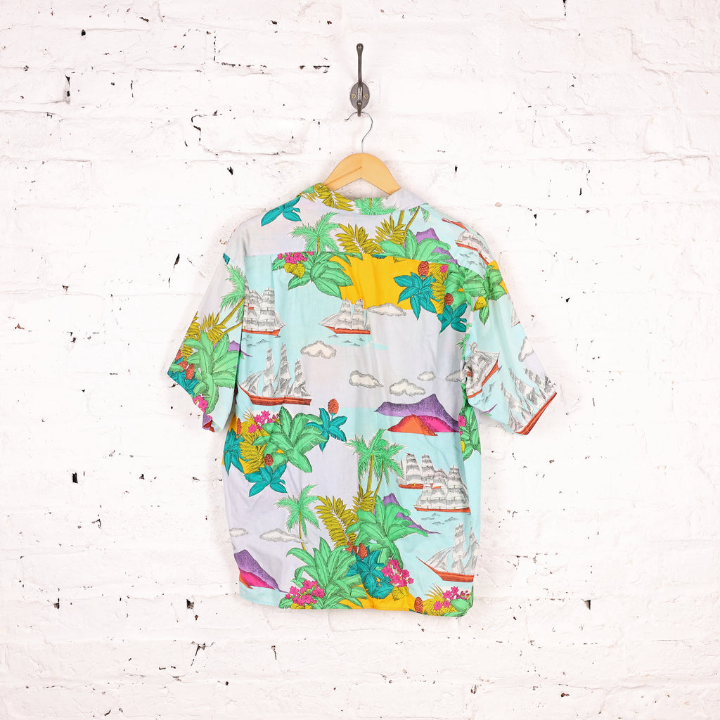 90s Benetton Hawaiian Pattern Shirt - Green - S