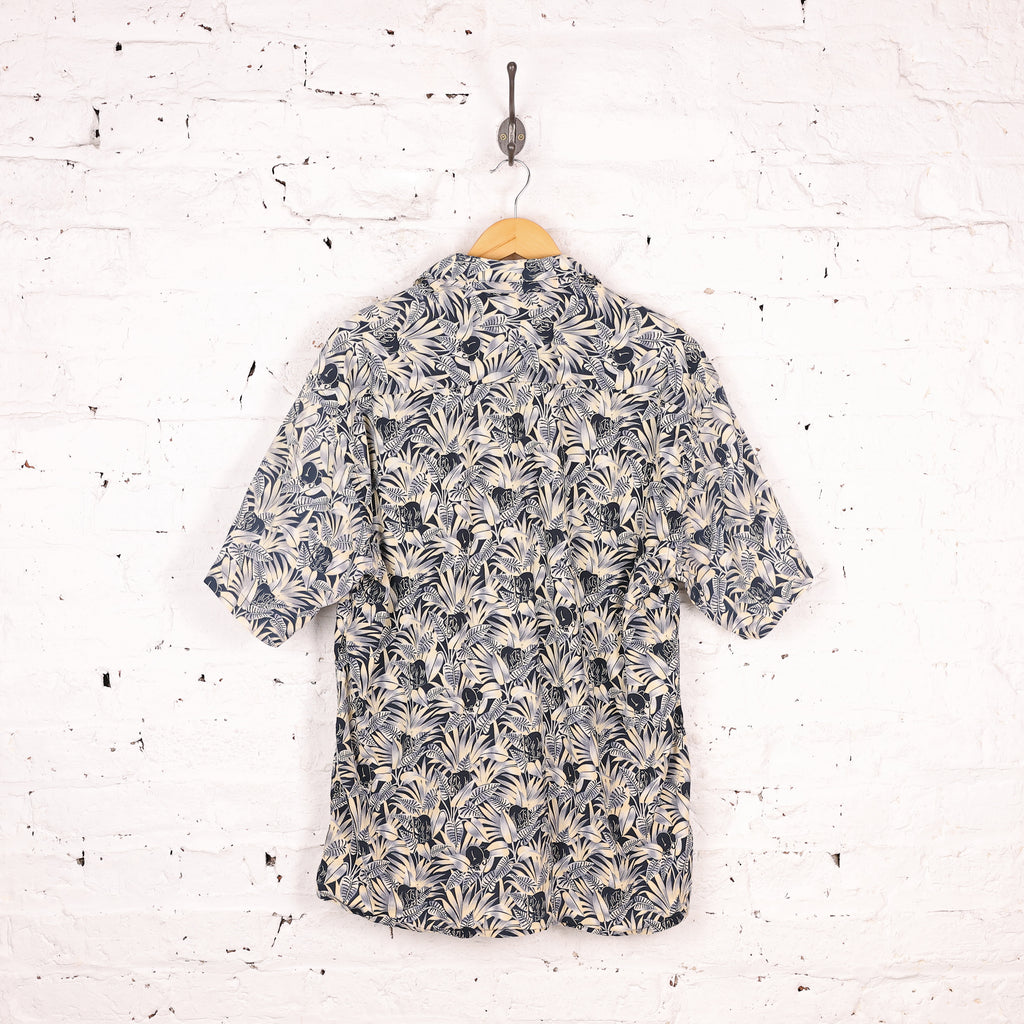 90s Pierre Cardin Hawaiian Pattern Shirt - Navy - L