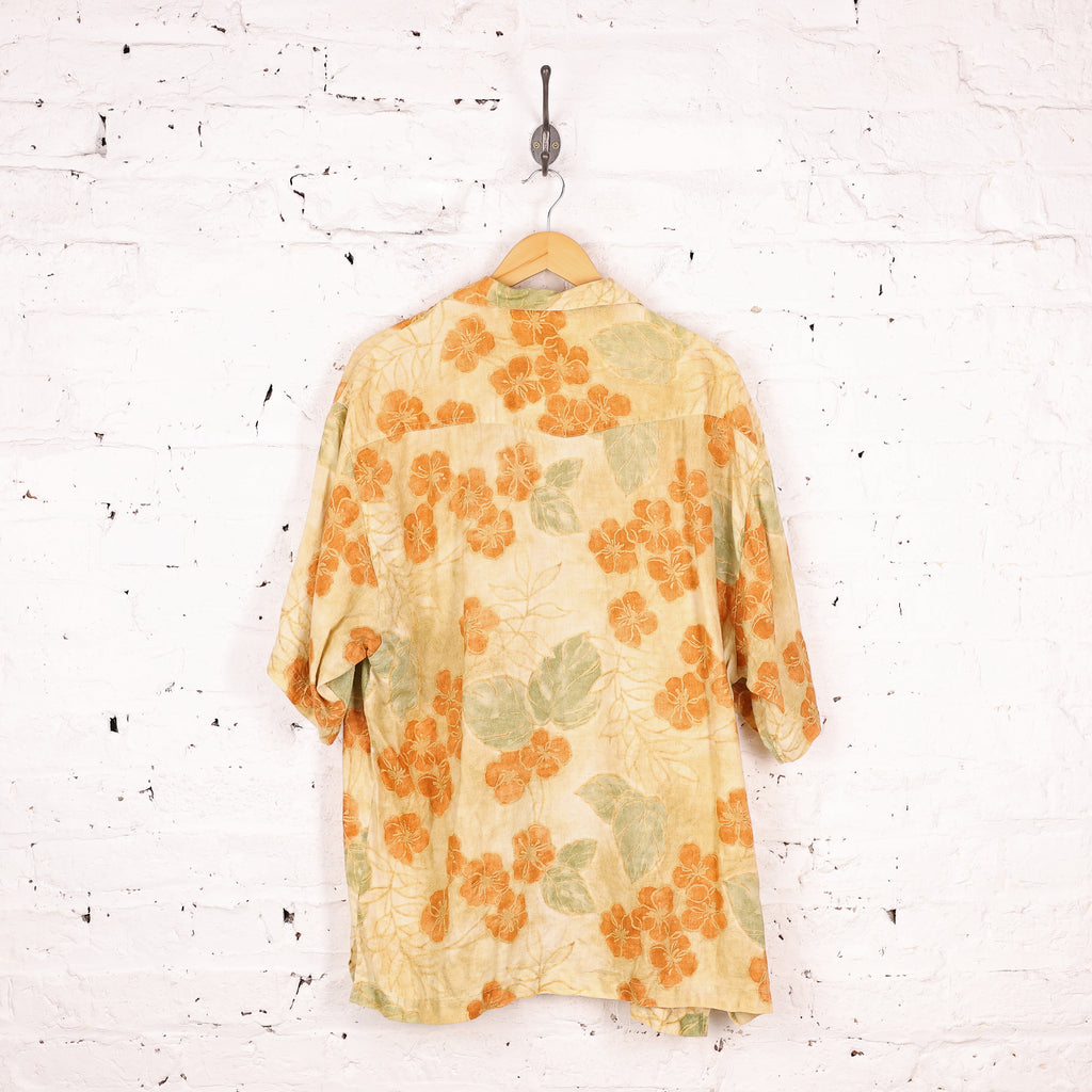90s Tommy Bahama Hawaiian Pattern Shirt - Orange - XL