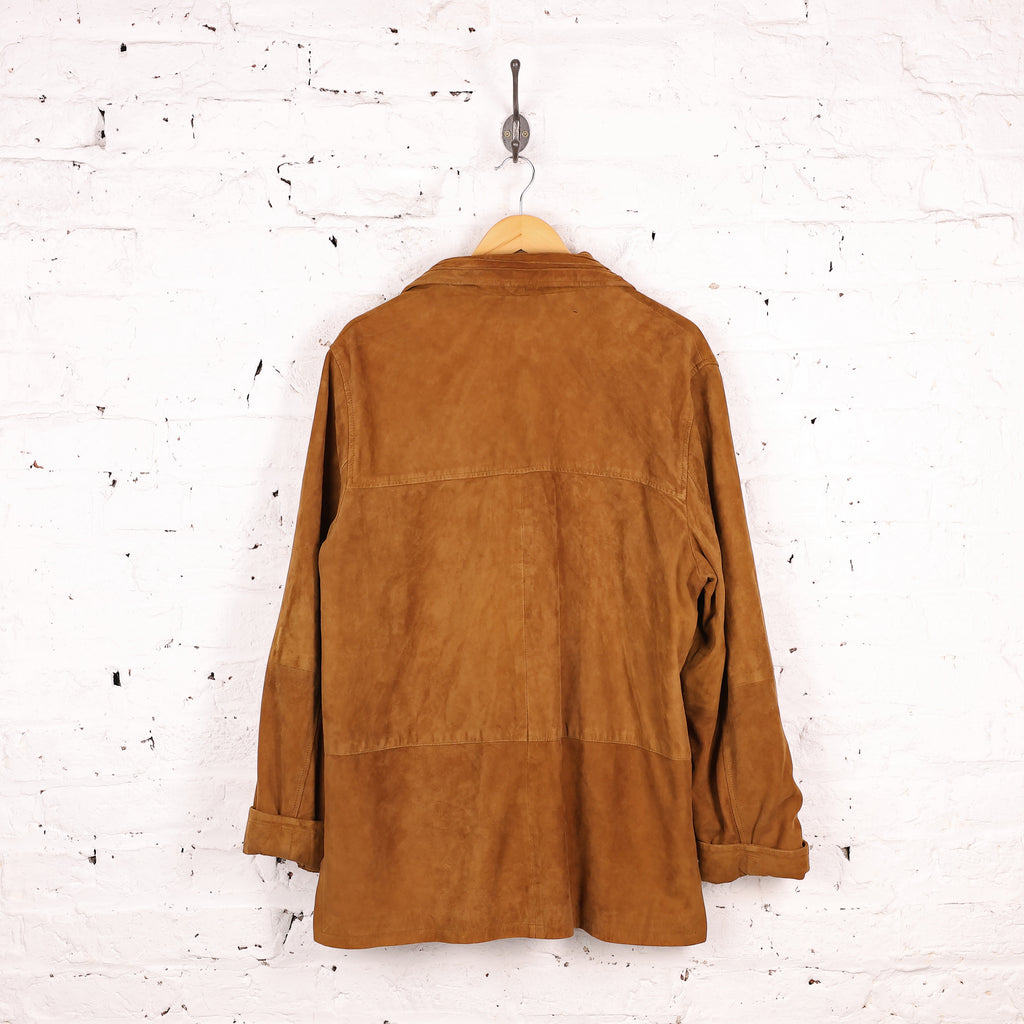 Women's Suede Trench Jacket - Brown - Women's XL