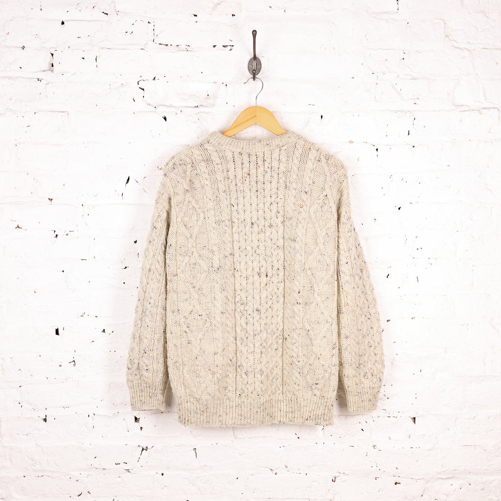 Cable Knit Aran Jumper - Cream - M