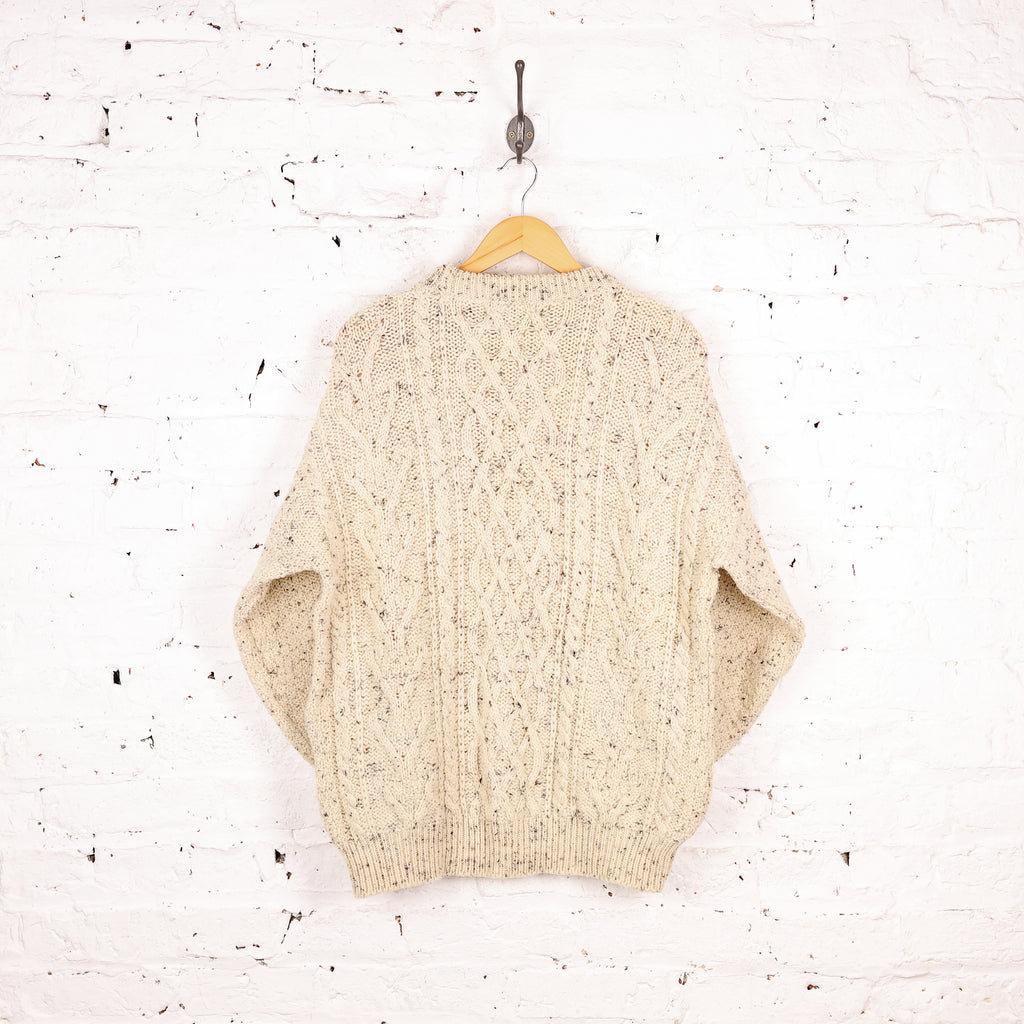 Aran Cable Knit Jumper - Cream - M