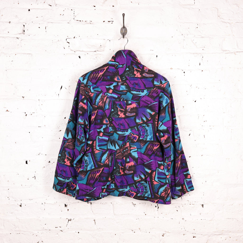 90s Pattern Full Zip Fleece - Purple - S