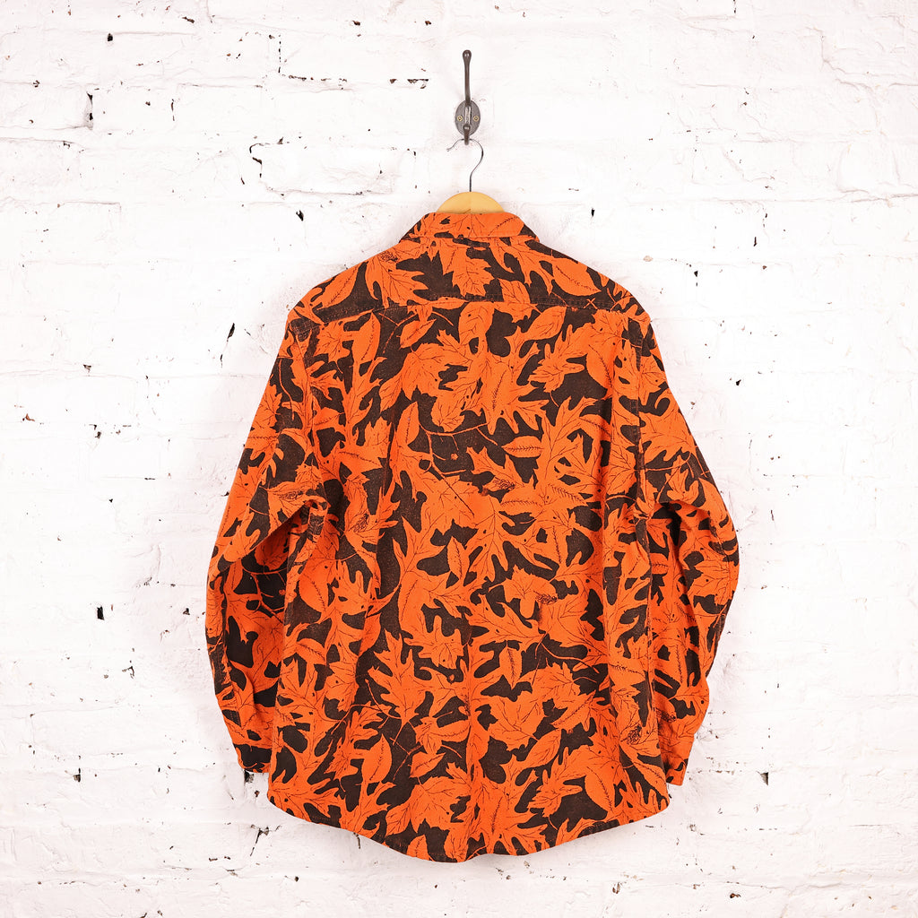 Leaf Camouflage Pattern Shirt - Orange - XL
