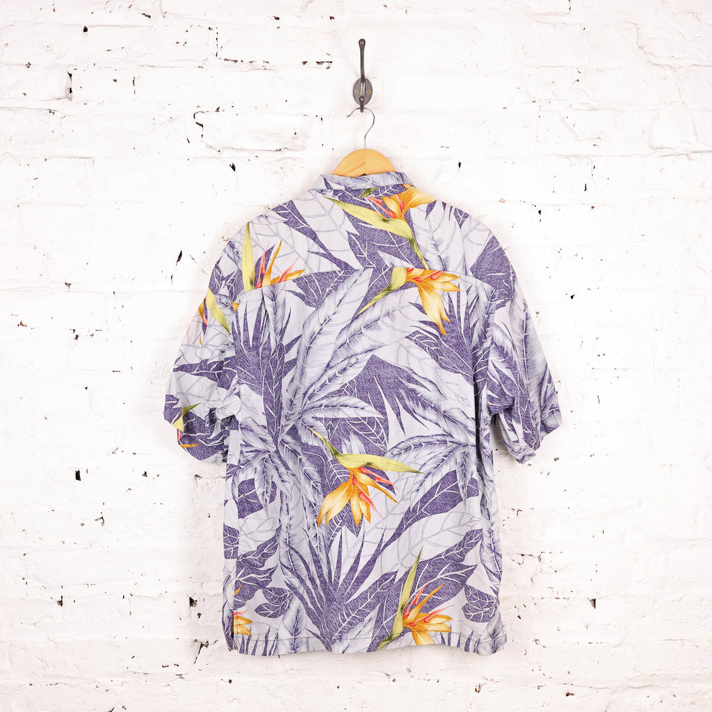 90s Tommy Bahama Hawaiian Short Sleeve Shirt - Purple - L