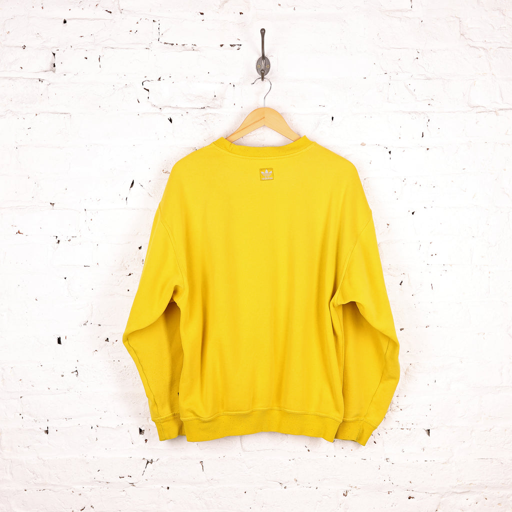 90s Adidas Originals Sweatshirt - Yellow - M