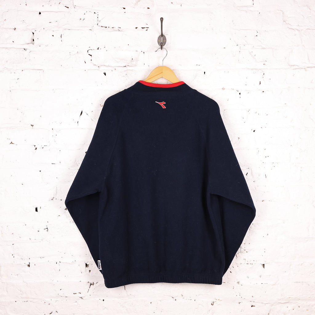90s Diadora Fleece Sweatshirt - Blue - XL