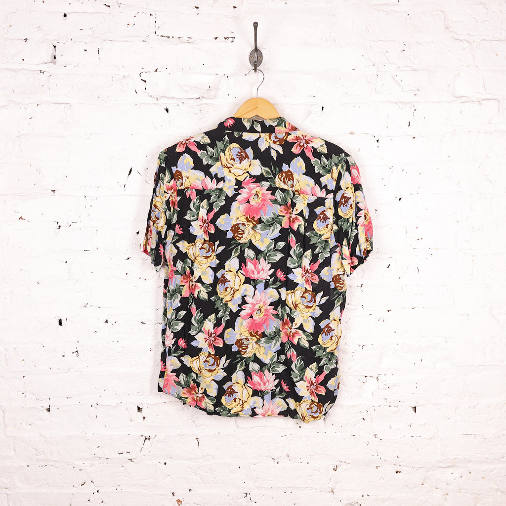 Women's Floral Print Blouse - Black - Women's L