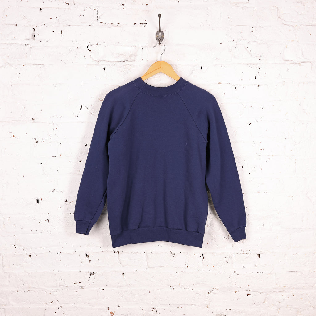 90s Spell Out USA Sweatshirt - Blue - M