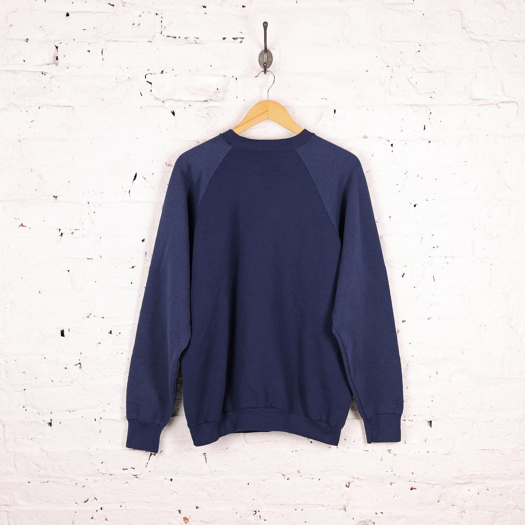90s Spell Out Birmingham American Sweatshirt - Navy - XL