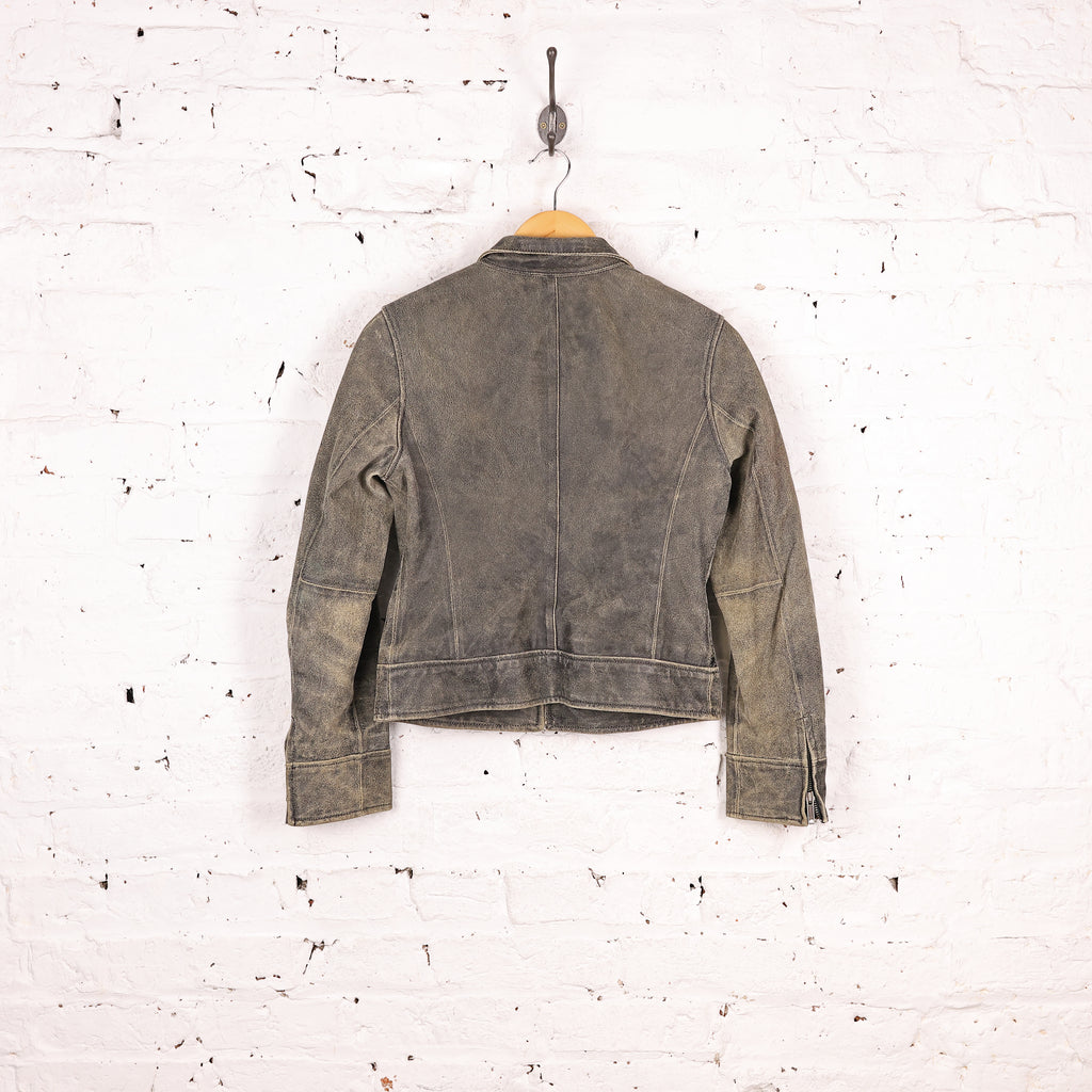 Women's Y2K Leather Jacket - Grey - Women's XS