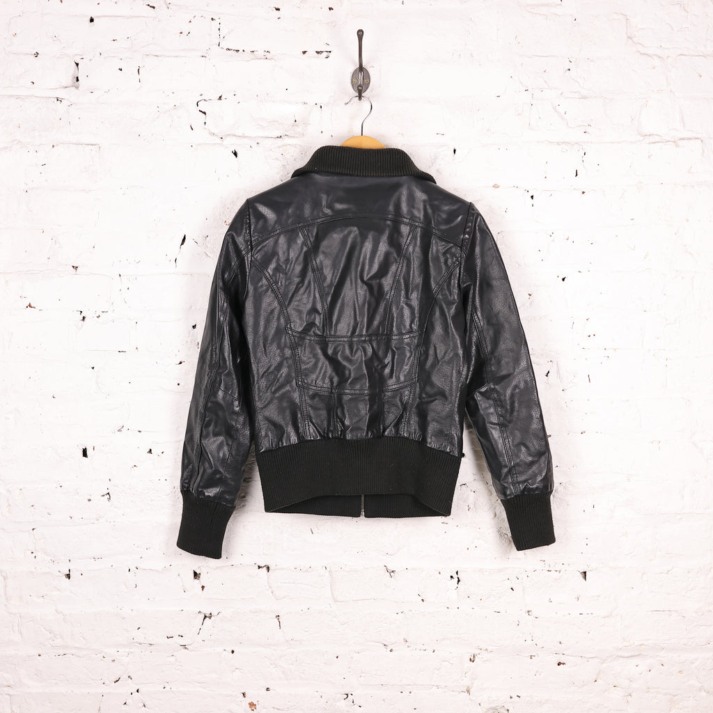 Women's Y2K Leather Jacket - Black - Women's M