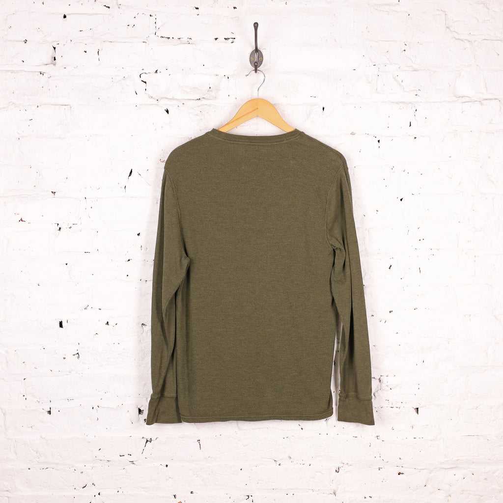 Ralph Lauren Long Sleeve Waffle T Shirt - Green - L