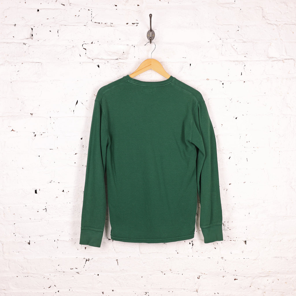 Ralph Lauren Long Sleeve Waffle T Shirt - Green - M