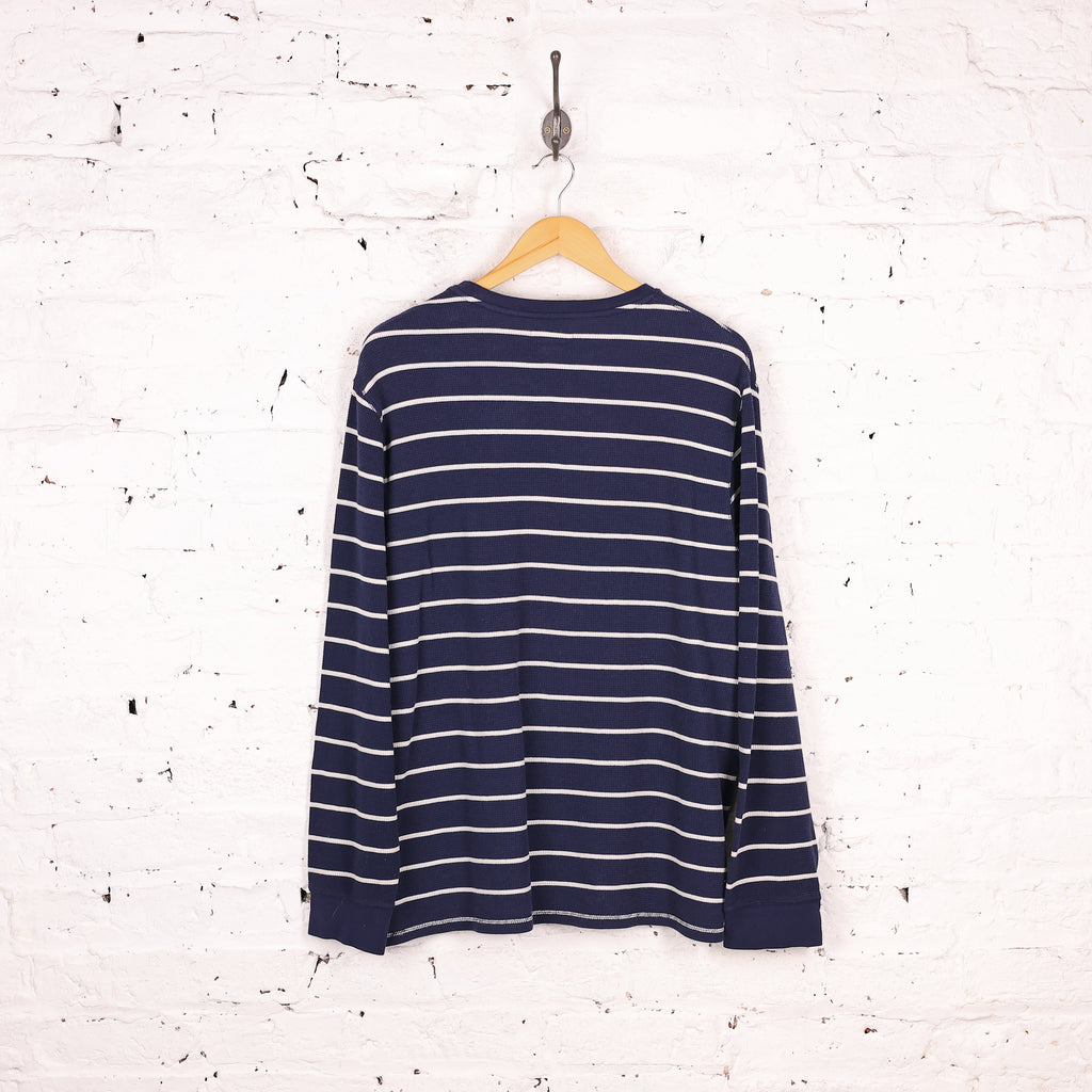 Ralph Lauren Long Sleeve Waffle T Shirt - Blue - XL