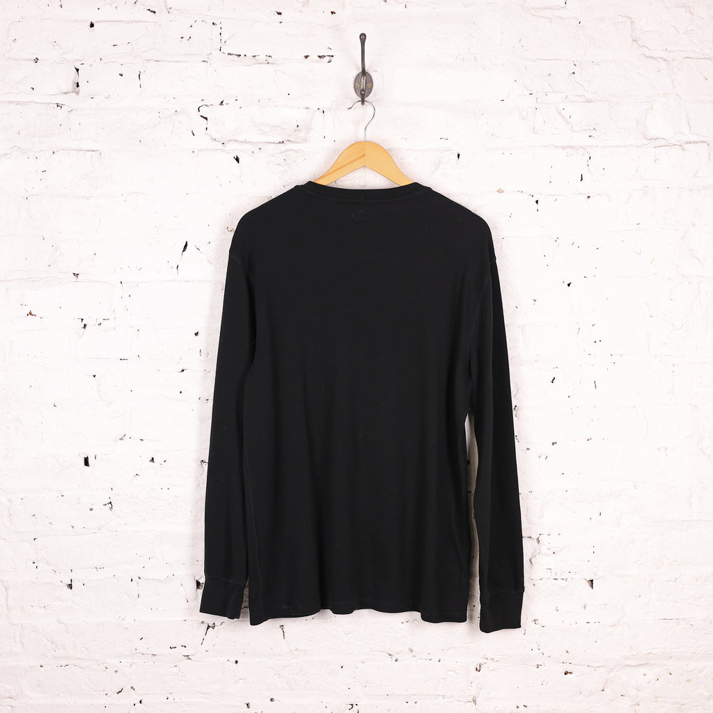 Ralph Lauren Long Sleeve Waffle T Shirt - Black - XL