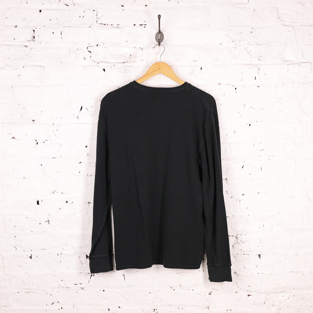 Ralph Lauren Long Sleeve Waffle T Shirt - Black - XL