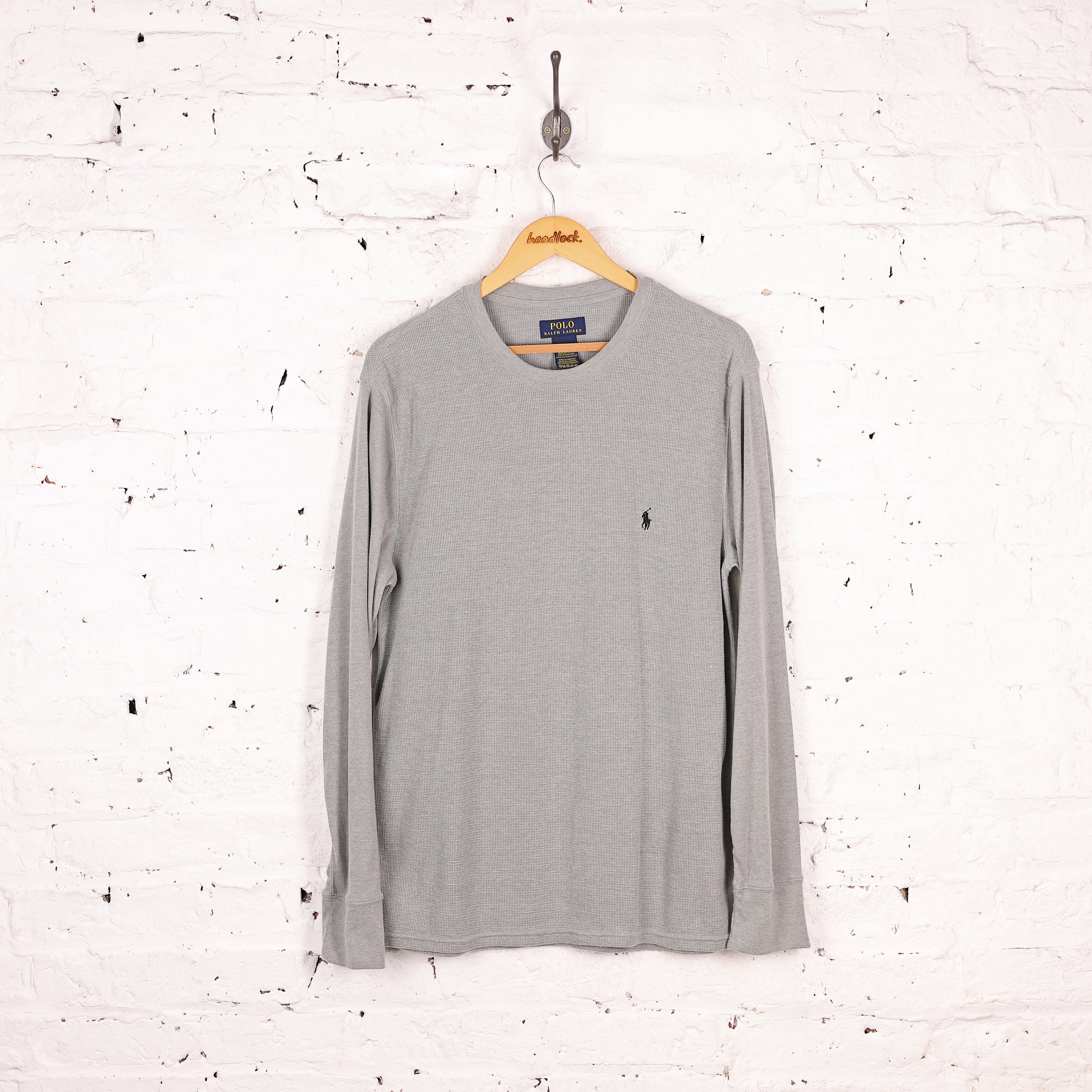 Ralph Lauren Long Sleeve Waffle T Shirt Grey L – Headlock