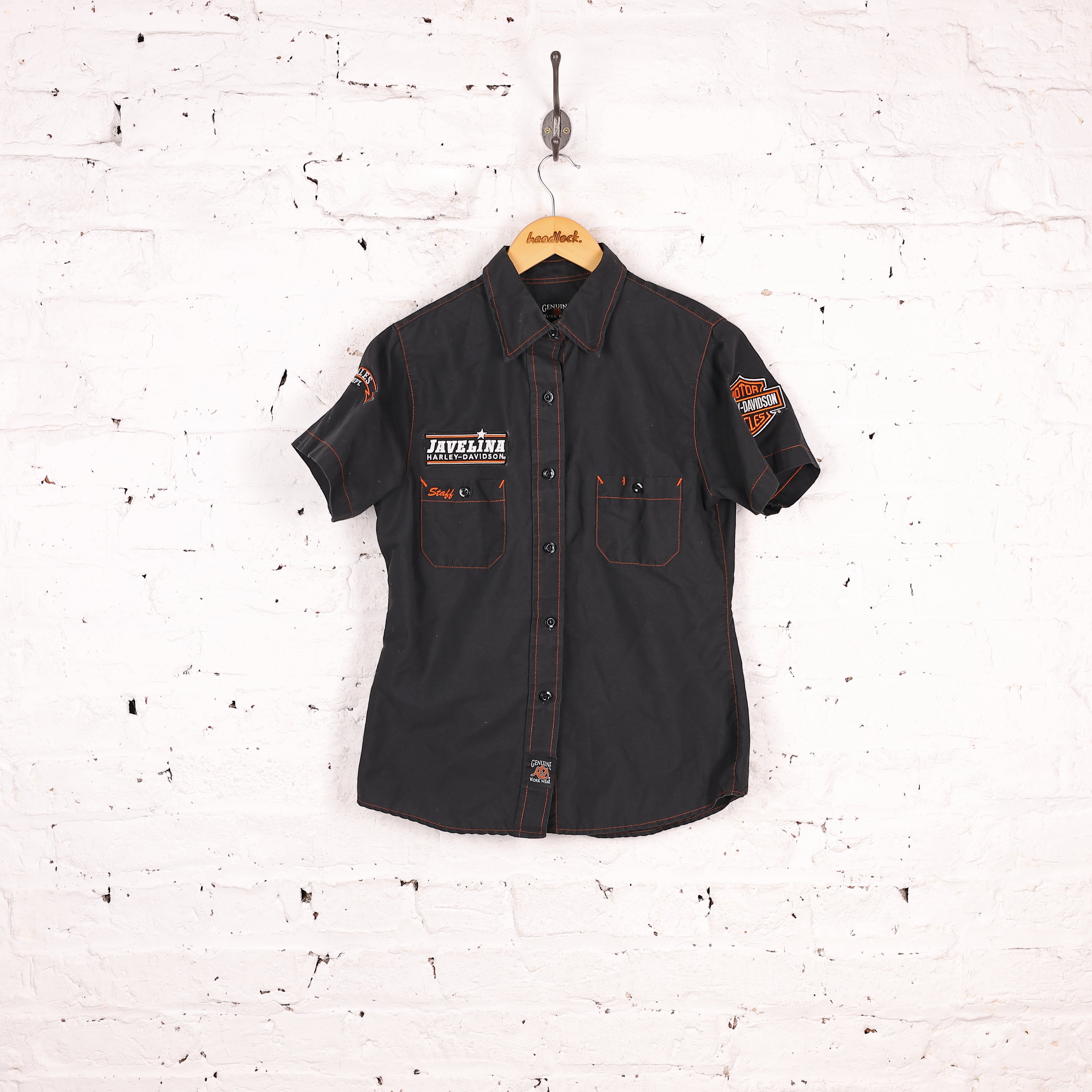 harley davidson dress shirts Women's Harley Davidson Staff Fitted Shirt - Black