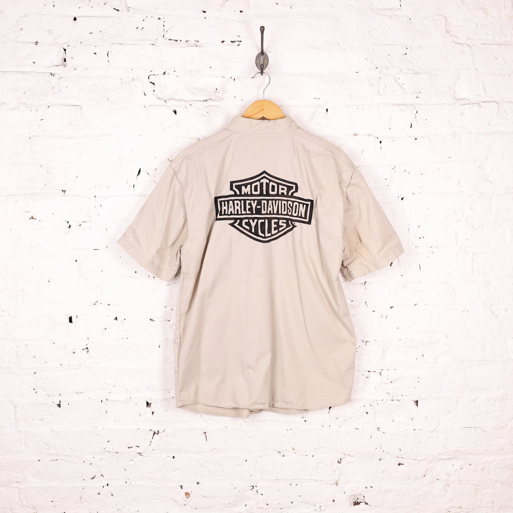 Harley Davidson Short Sleeve Shirt - Beige - M
