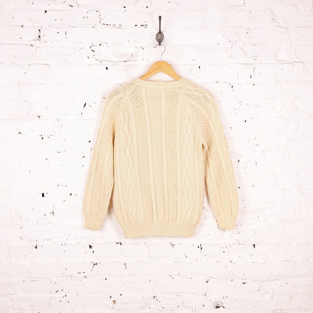 Women's Aran Cable Knit Cardigan - Cream - Women's S