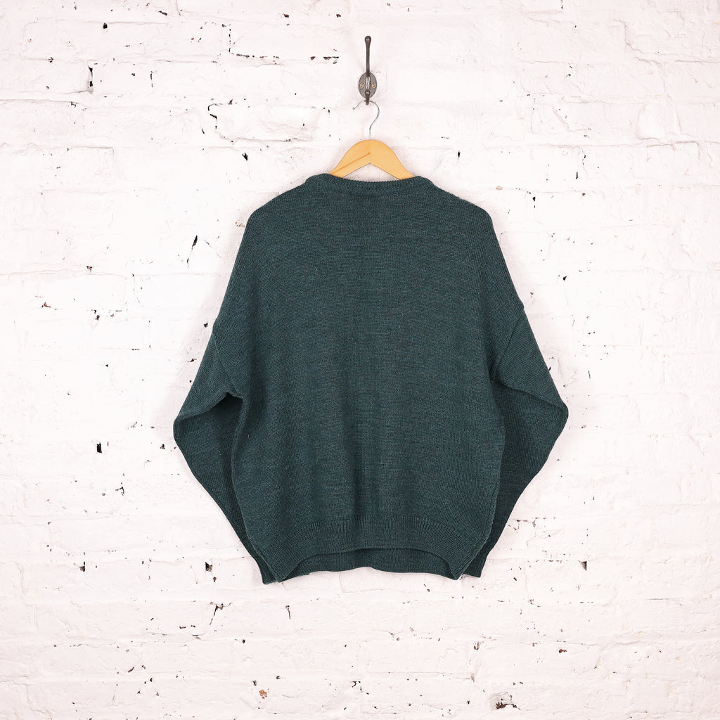 Golf Cable Knit Jumper - Green - XL