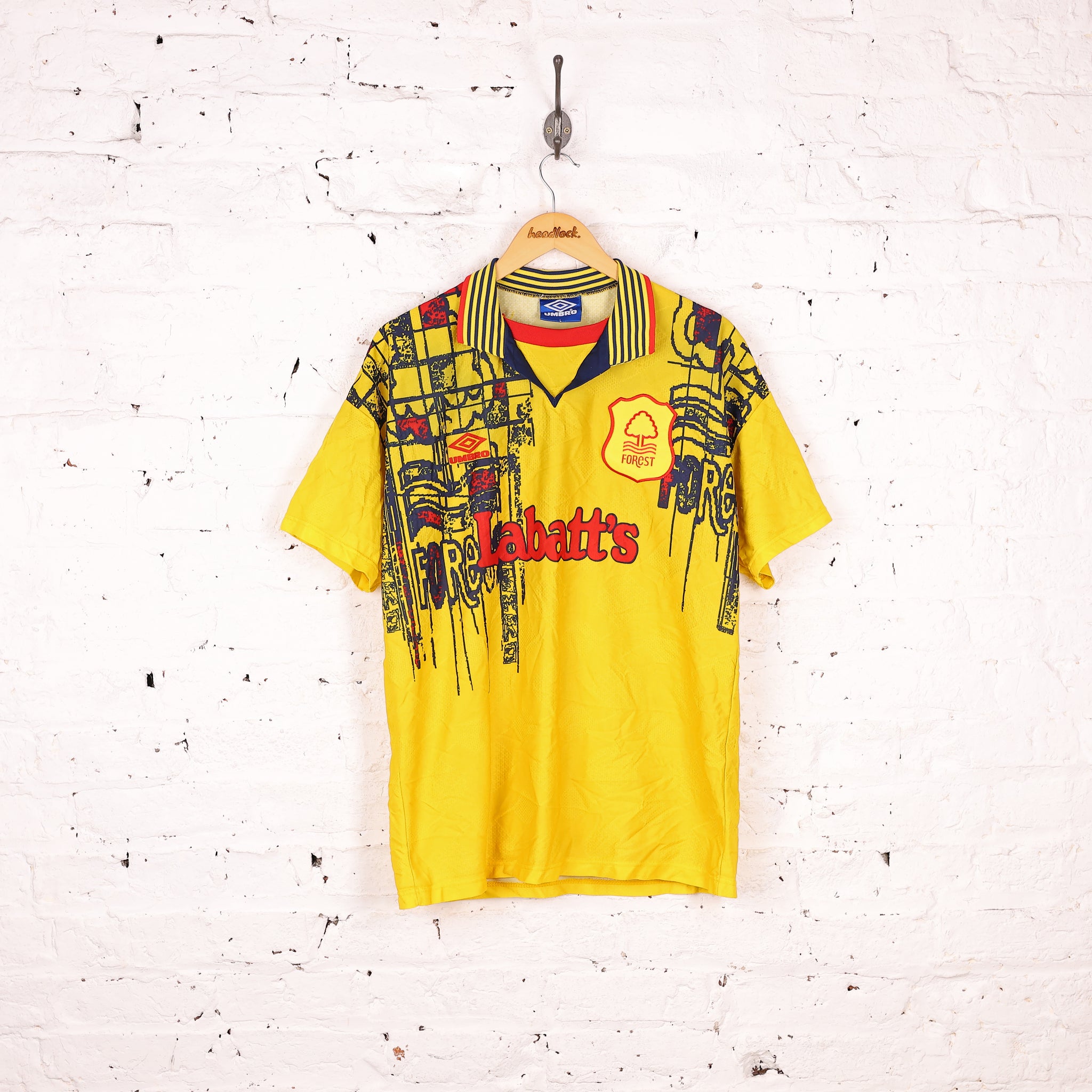 Nottingham Forest 1995 Umbro Away Football Shirt - Yellow - L