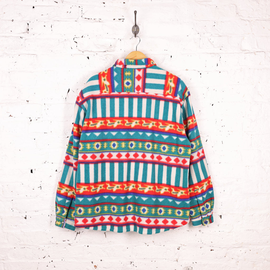 90s Pattern Fleece Shirt - White - XL