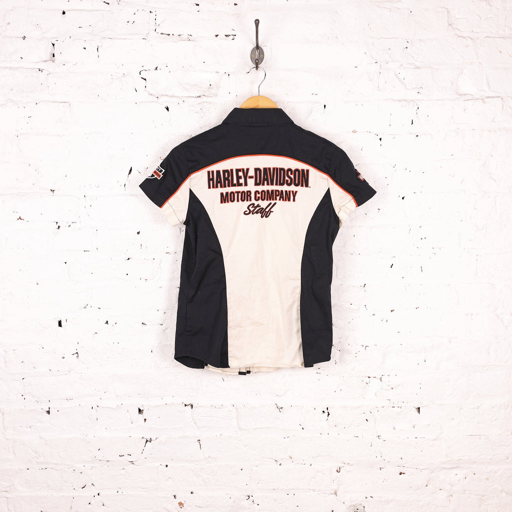 Women's Harley Davidson Fitted Staff Shirt - Beige - Women's S