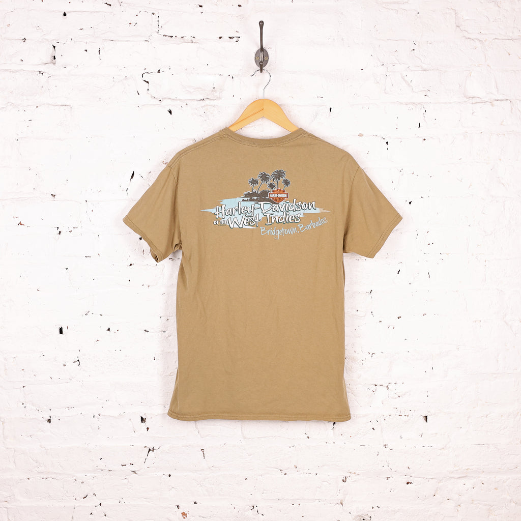 Harley Davidson Motorcycles West Indies Barbados T Shirt - Beige - M
