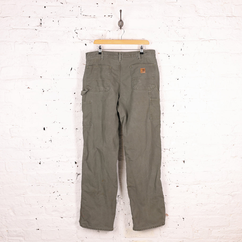 Carhartt Lined Work Pant Trouser - Green - L