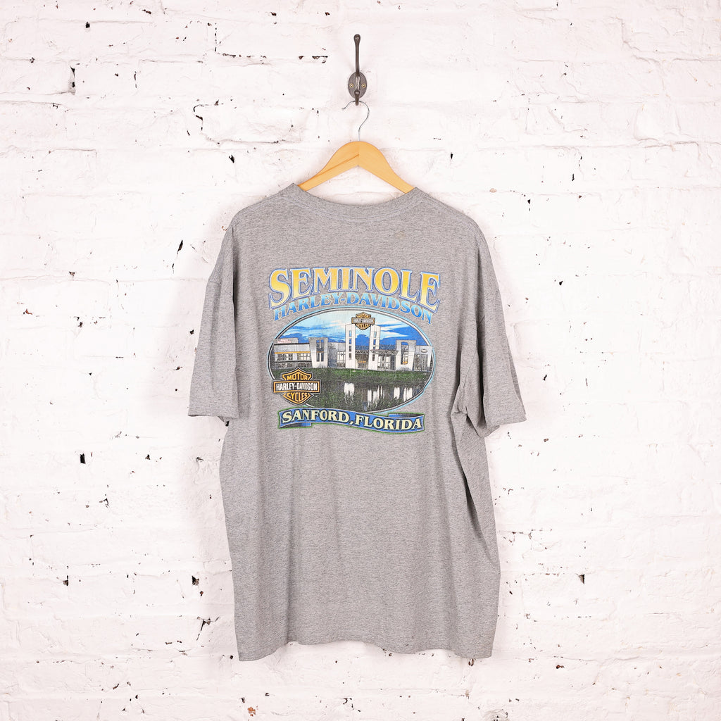 90s Harley Davidson Short Sleeve T Shirt - Grey - XXL