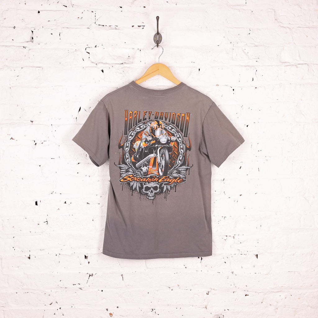 90s Harley Davidson Short Sleeve T Shirt - Grey - M