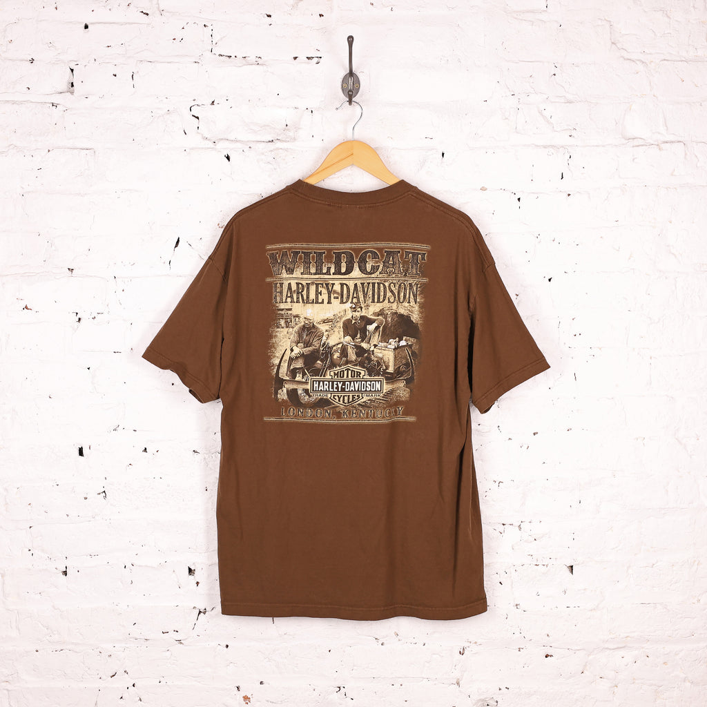 90s Harley Davidson Short Sleeve T Shirt - Brown - XL