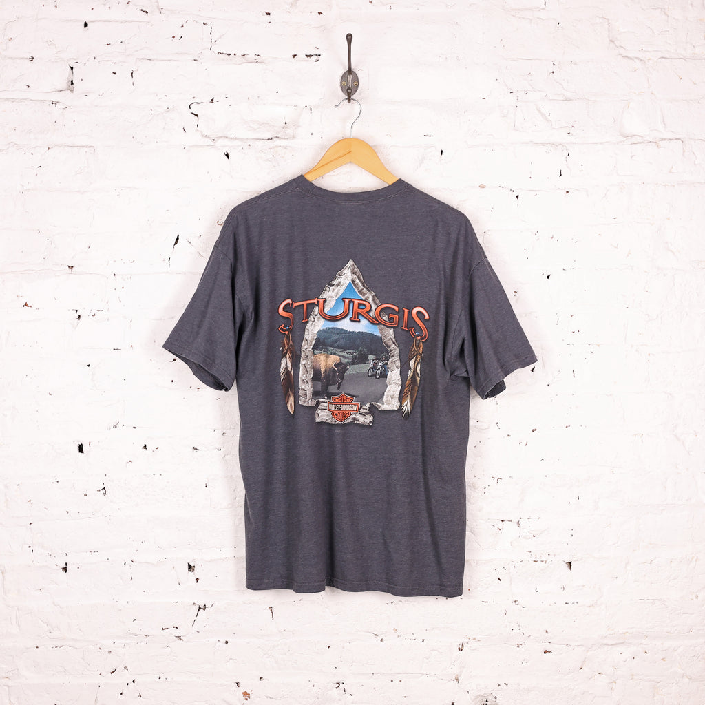 90s Harley Davidson Short Sleeve T Shirt - Grey - XL