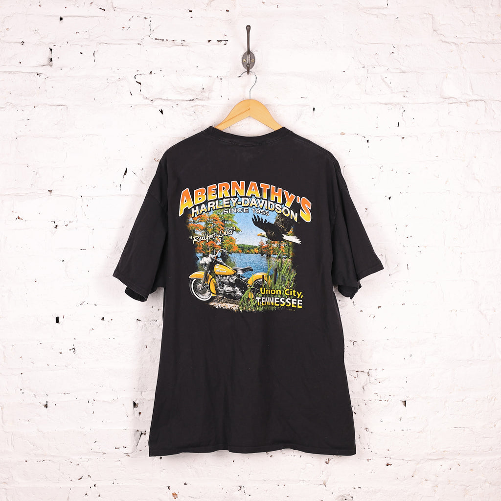 90s Harley Davidson Short Sleeve T Shirt - Black - XXL