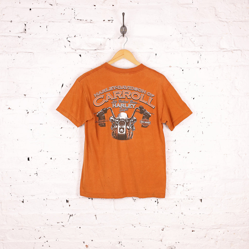 90s Harley Davidson Clown Short Sleeve T Shirt - Orange - M