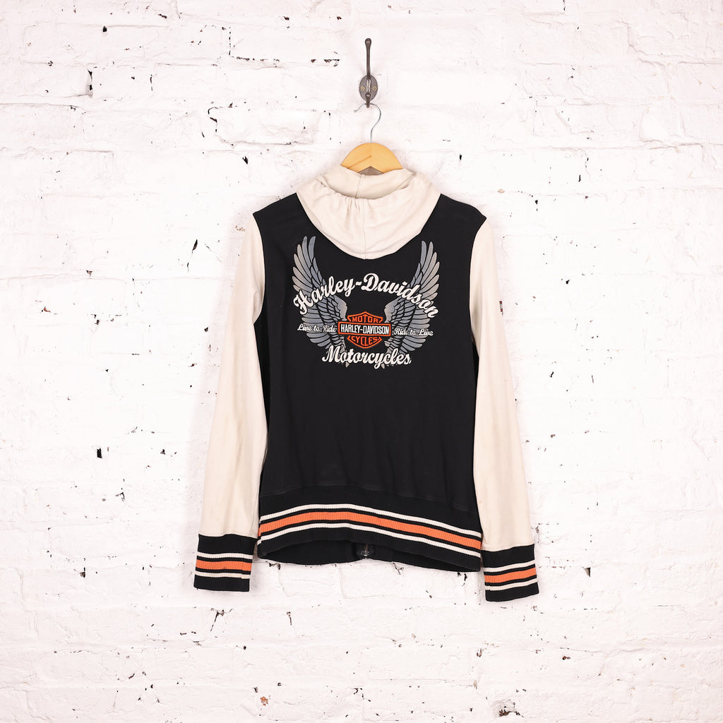 Women's Harley Davidson Full Zip Hoodie - Black - Women's L
