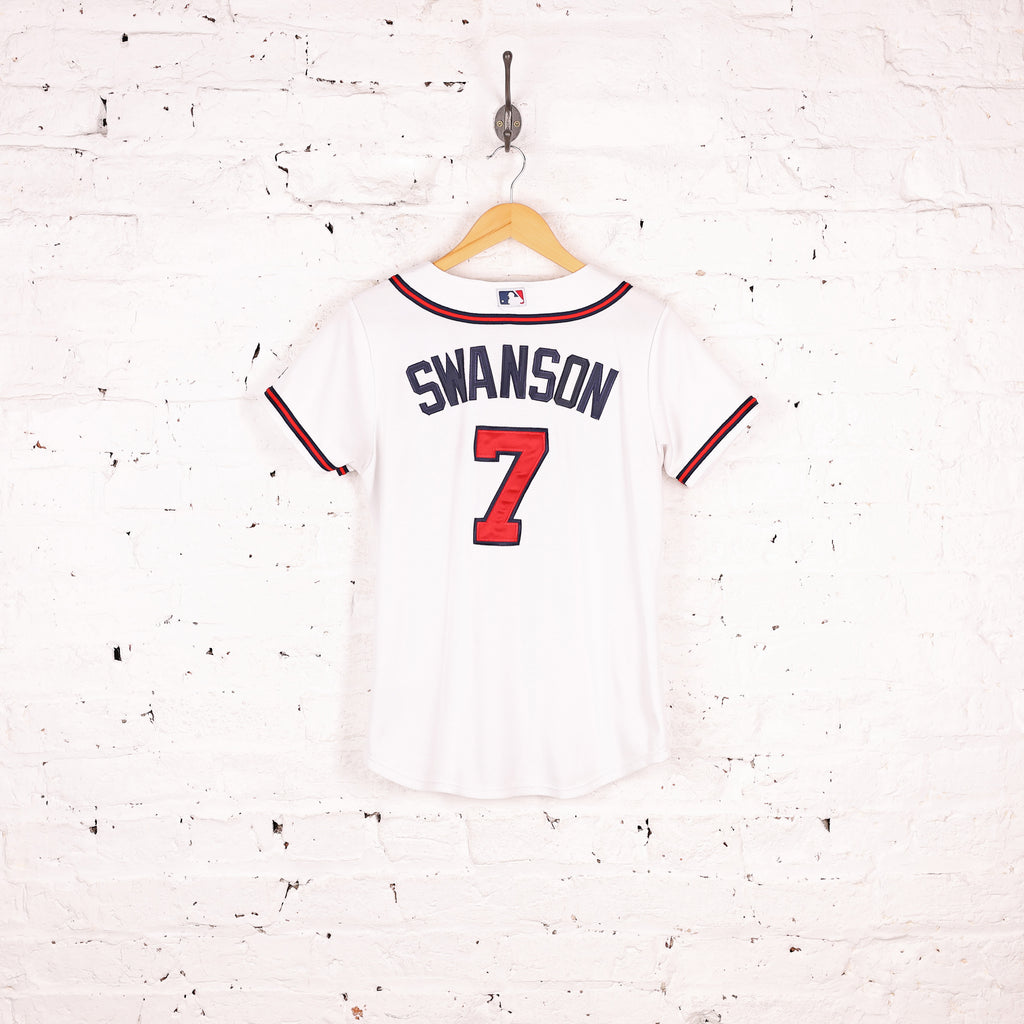 Women's Majestic Atlanta Braves Baseball Swanson Baseball - White - Women's M