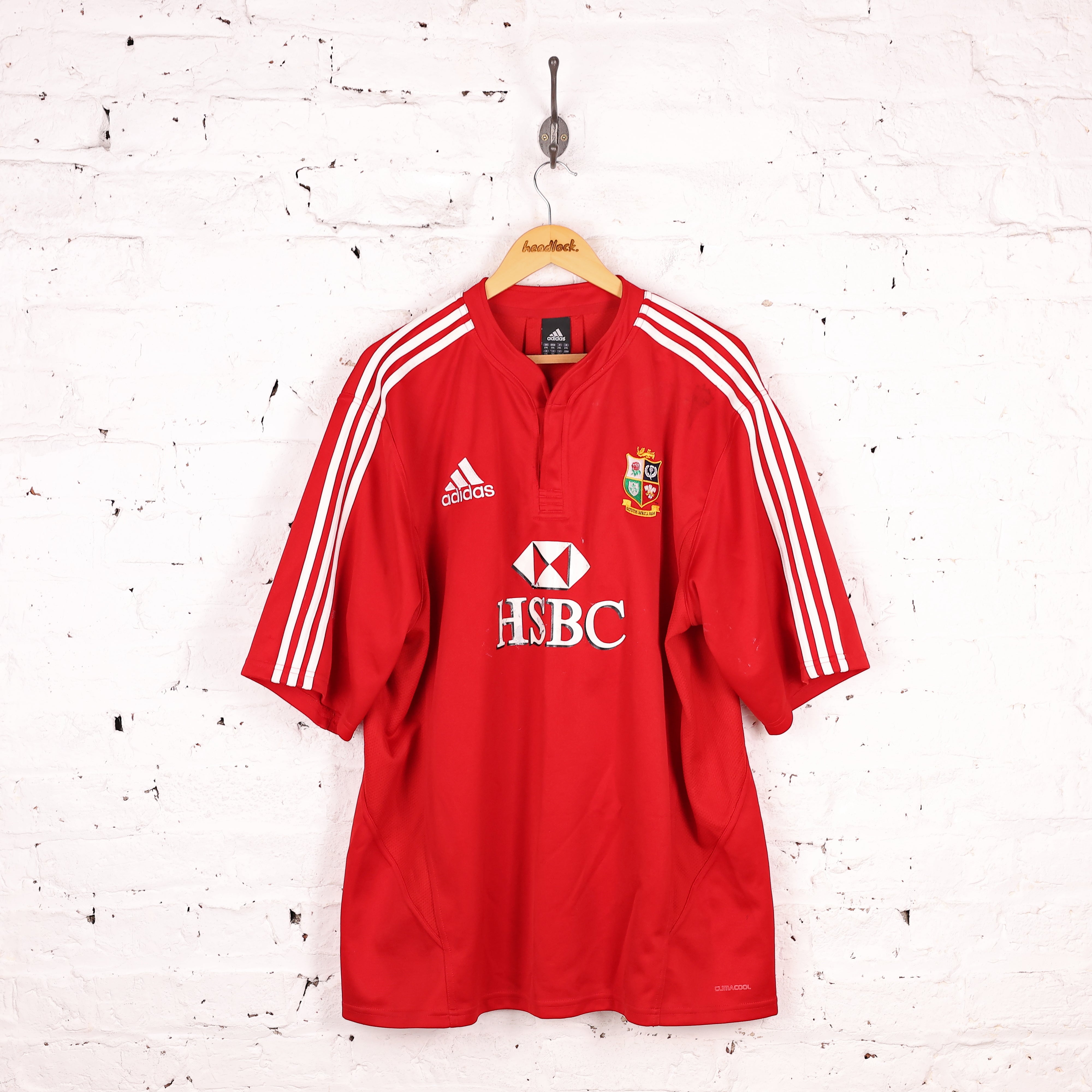 店内商品がすべてレジにて半額！！ Lions Irish & British Adidas 2009 Red - Shirt Rugby Home ウェア