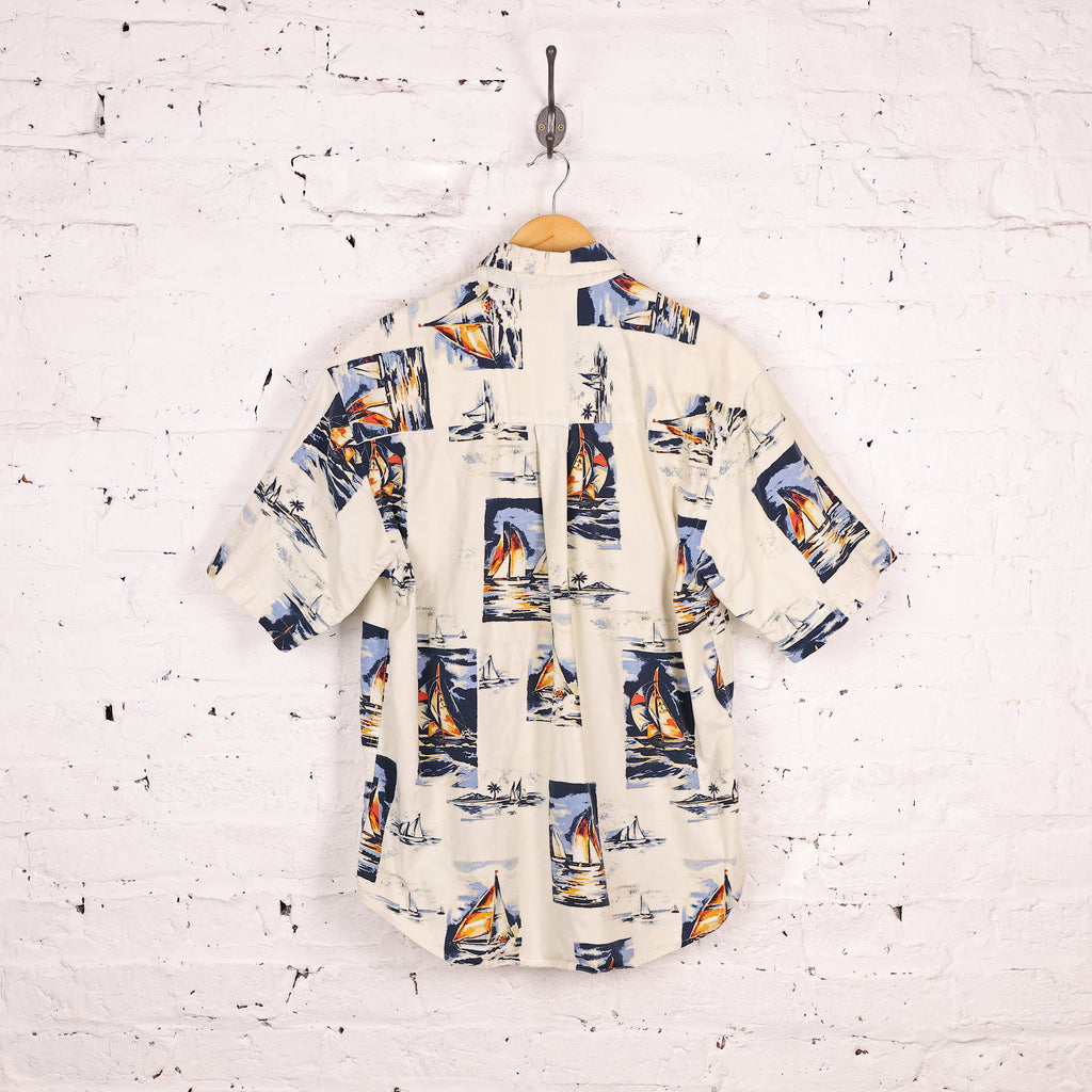 Sailing Boats Hawaiian Shirt - White - M
