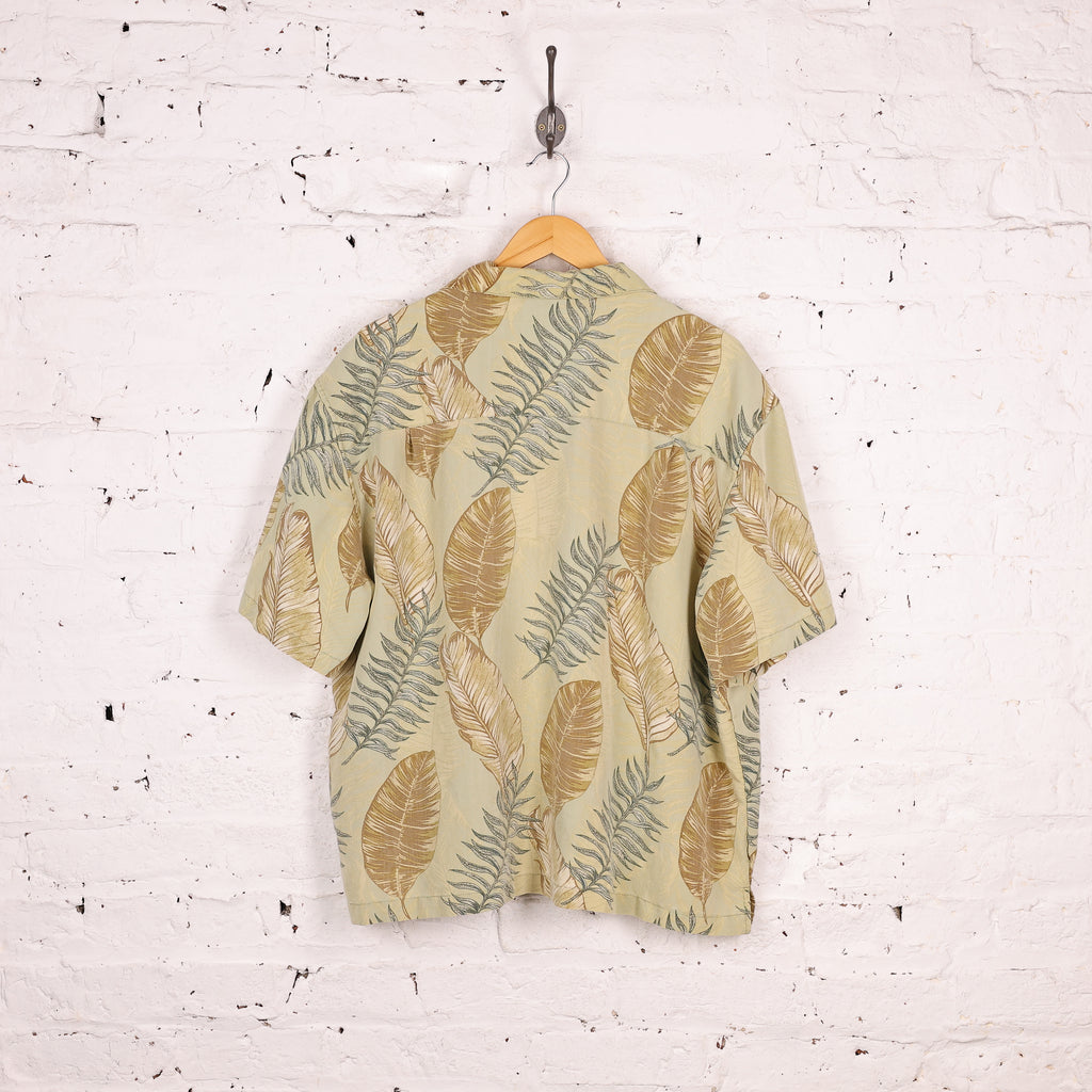 Hawaiian Leaves Print Shirt - Green - XXL