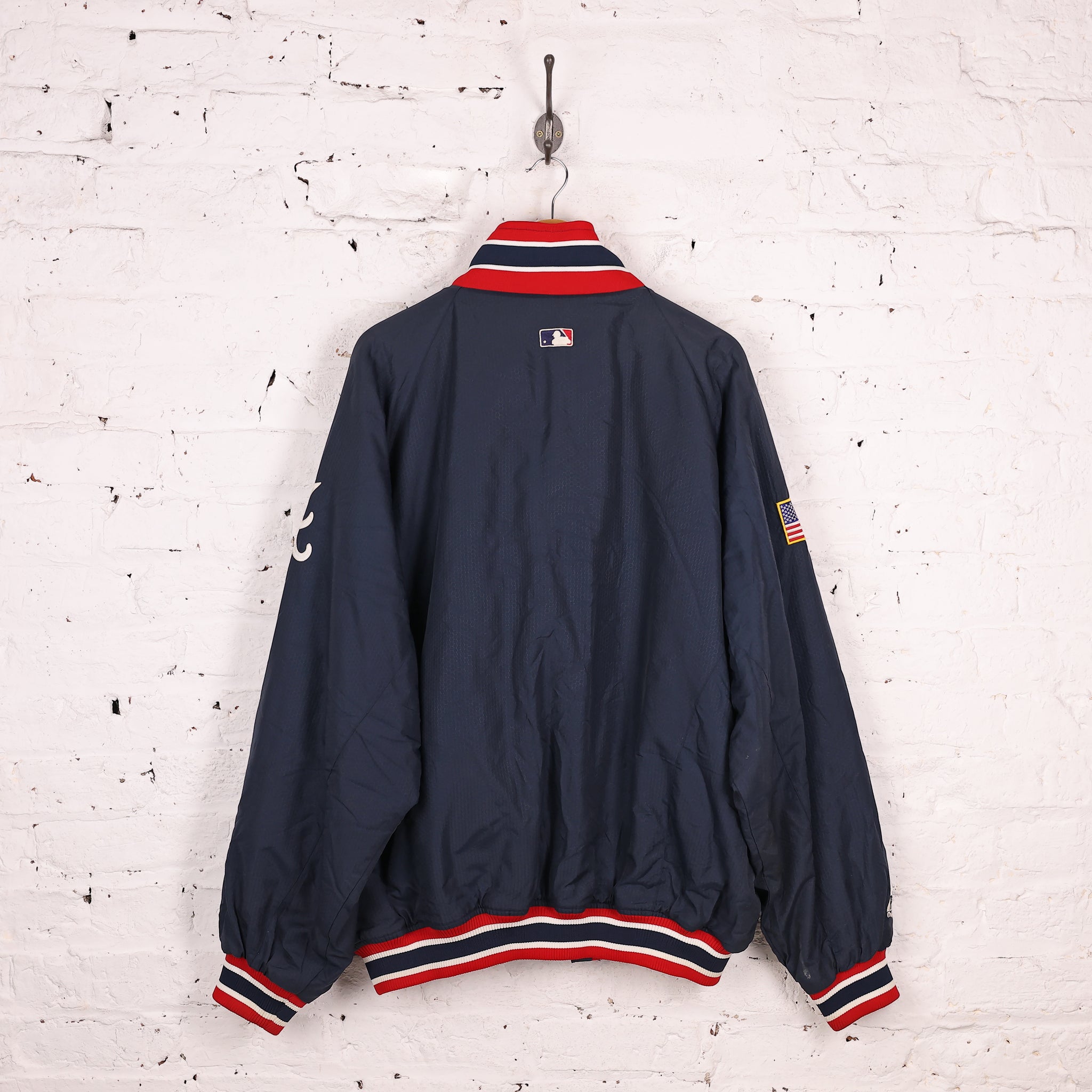 Atlanta Bravesジップアップジャケット Majestic 袖取外し可 Atlanta Bravesジップアップジャケット Majestic 袖取外し可