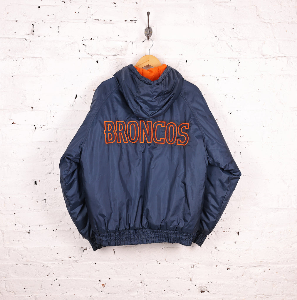 Denver Broncos Hooded 90s American Football Jacket - Blue - M