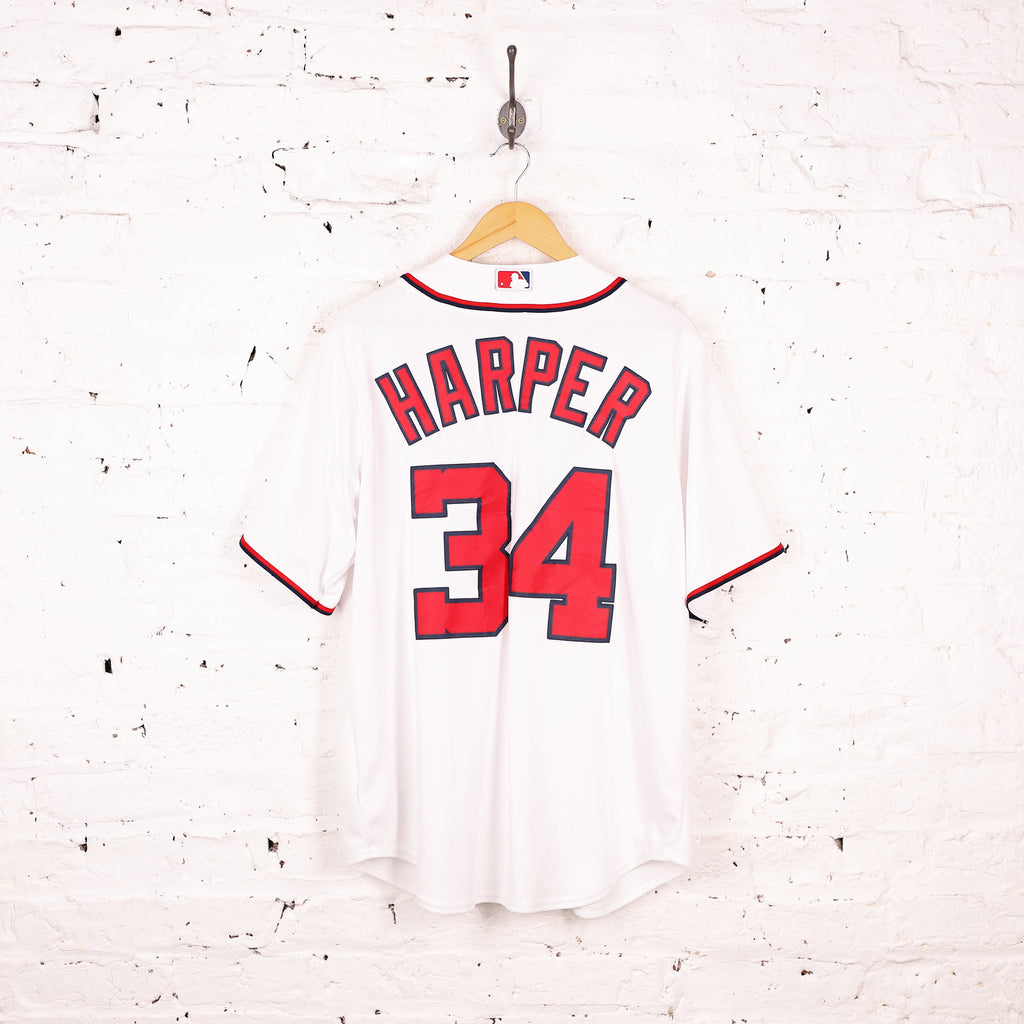Majestic Washington Nationals Bryce Harper MLB Baseball Jersey - White - L