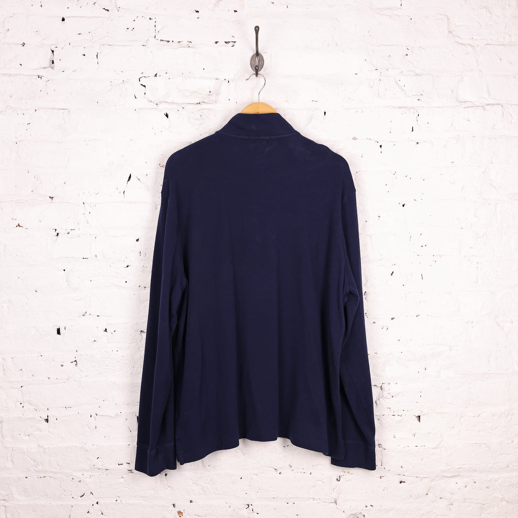 Ralph Lauren Estate Rib 1/4 Zip Sweatshirt - Blue - XL